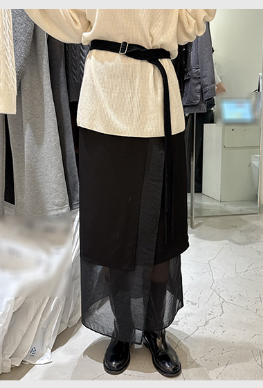 C36.韓國層次造型綁帶裙