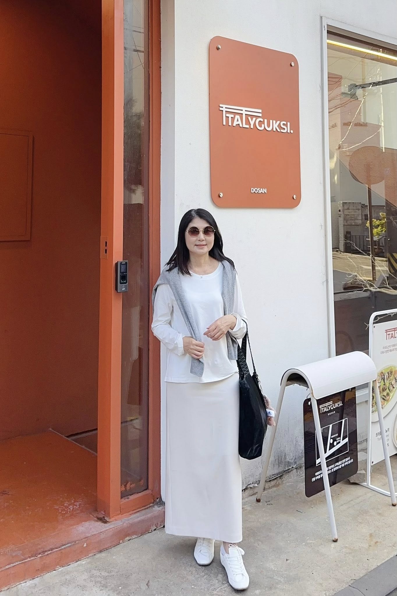 纖瘦家簡約素雅西裝料長裙