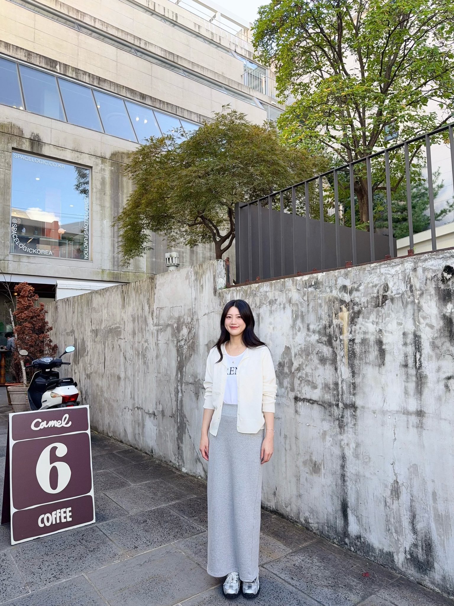 纖瘦家顯瘦彈性衛衣料長裙