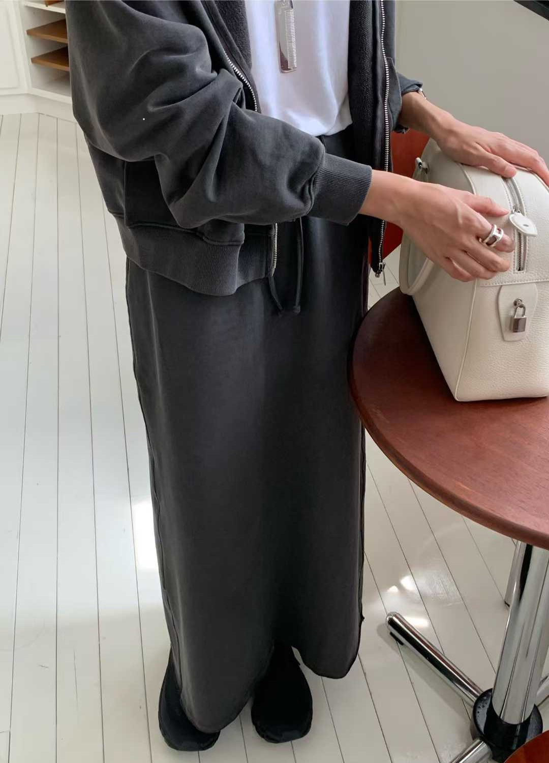 清爽家休閒綁帶瘦瘦裙