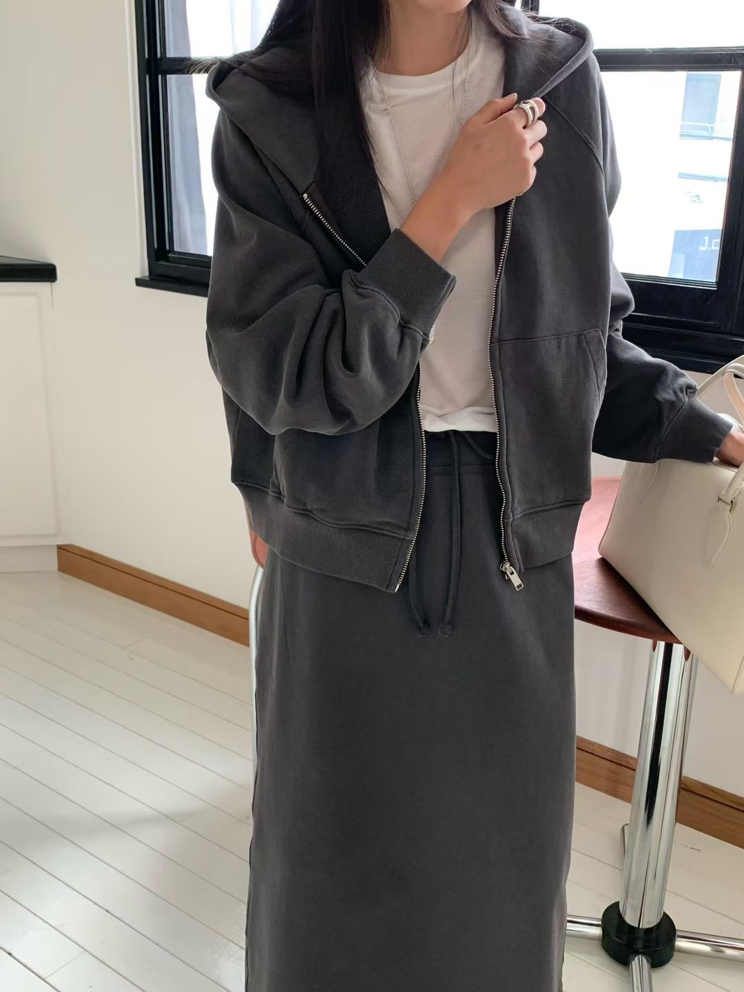 清爽家休閒綁帶瘦瘦裙