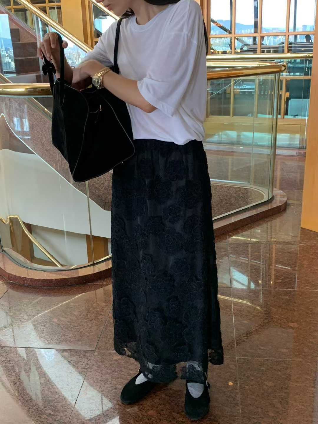 B38.清爽家甜美雙層紗造型長裙