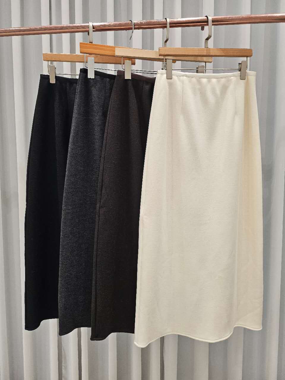 B27.星星家羊毛混紡毛料長裙