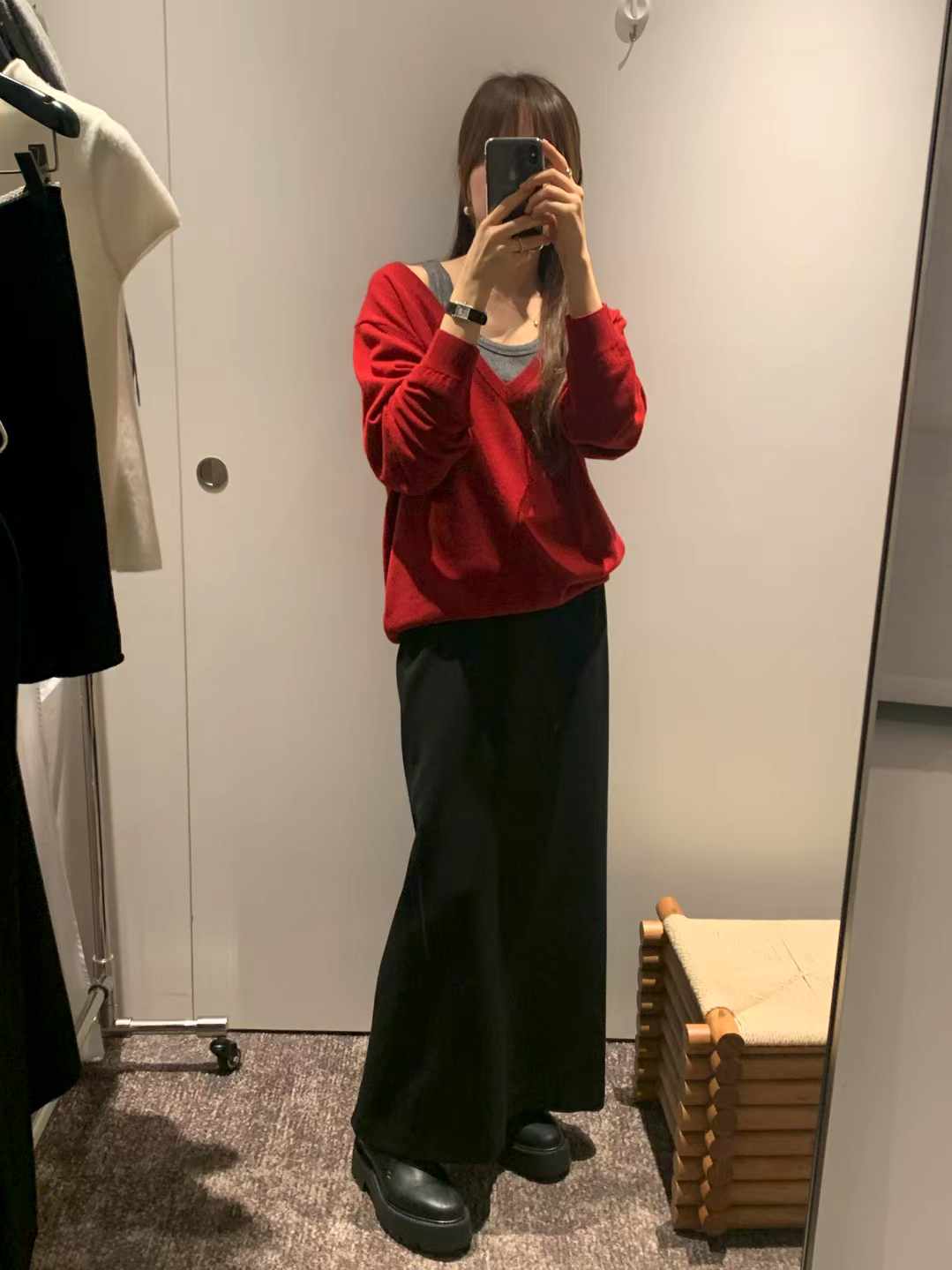 A46.顏值家後開叉完美比例長裙