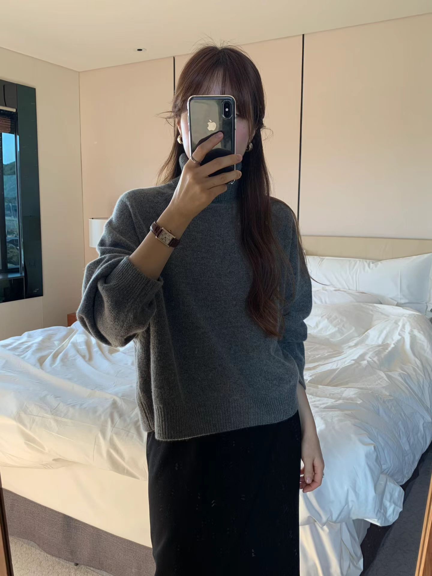 A46.顏值家後開叉完美比例長裙