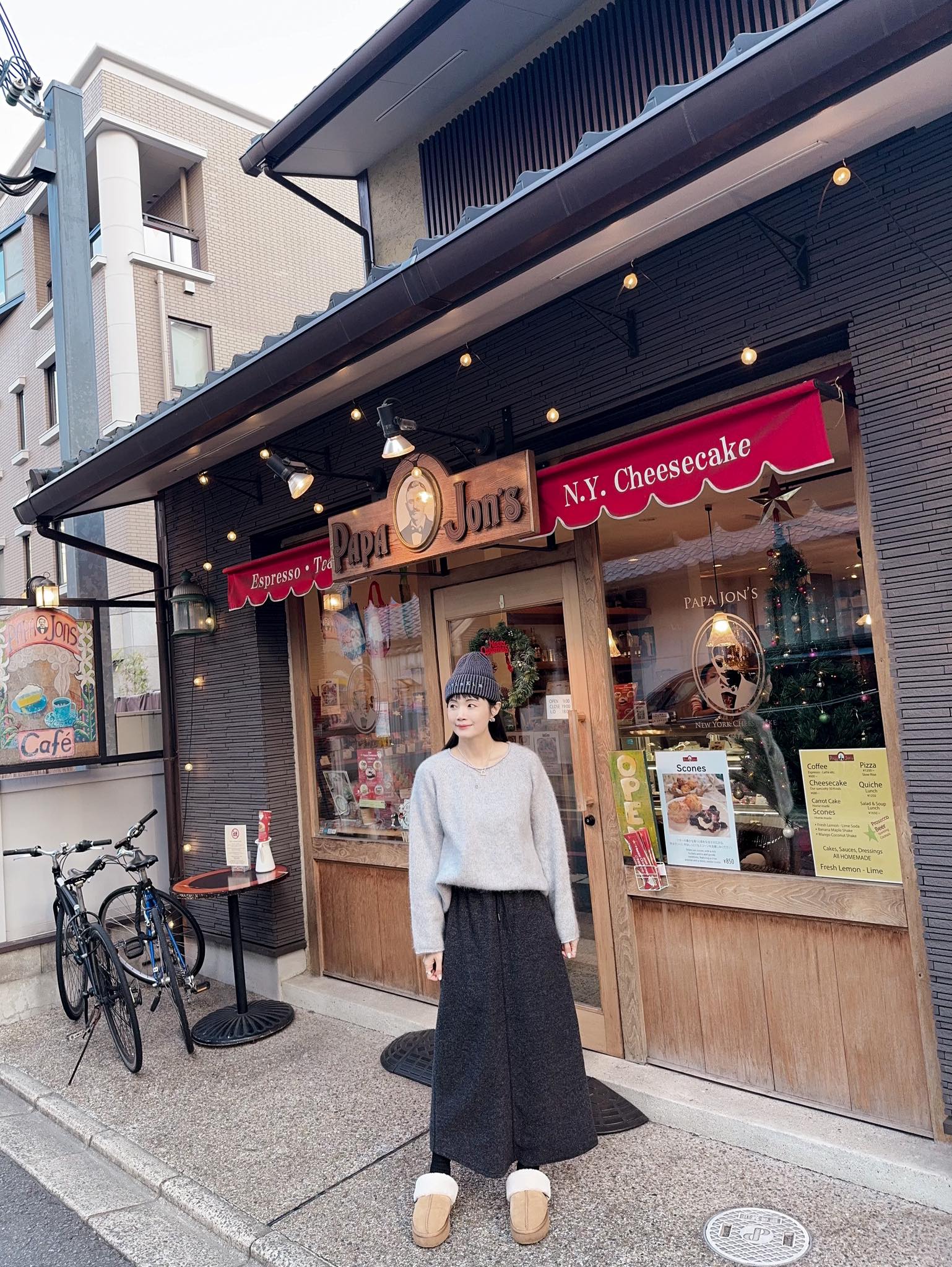 A123.灰階百搭保暖長裙