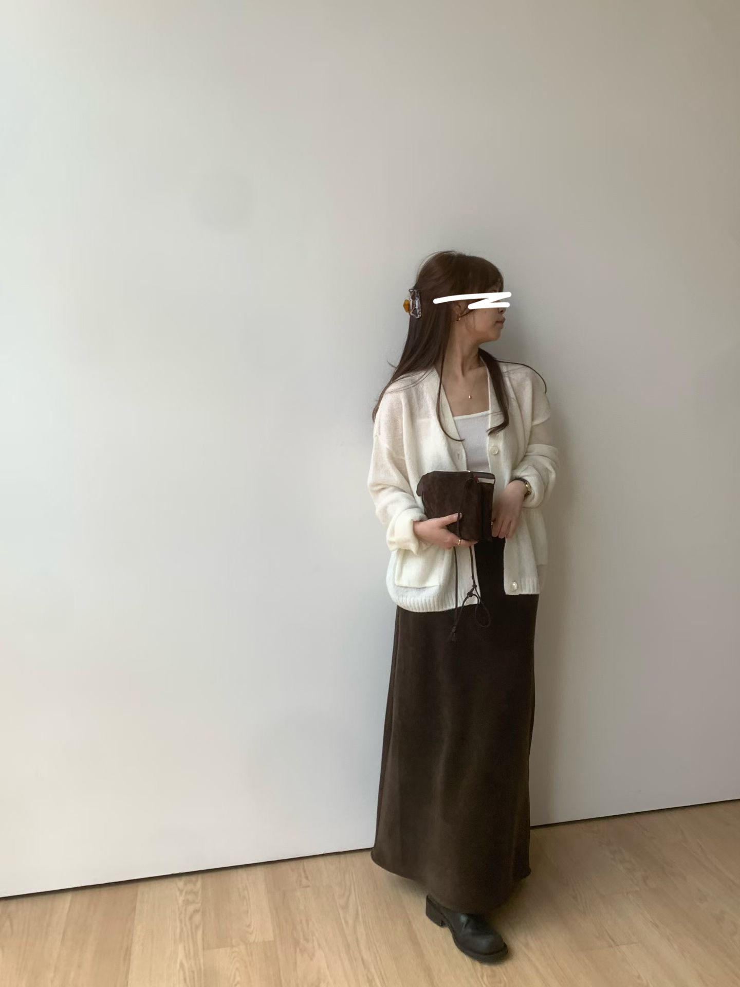 B16.顯瘦舒適鬆緊腰垂墜長裙