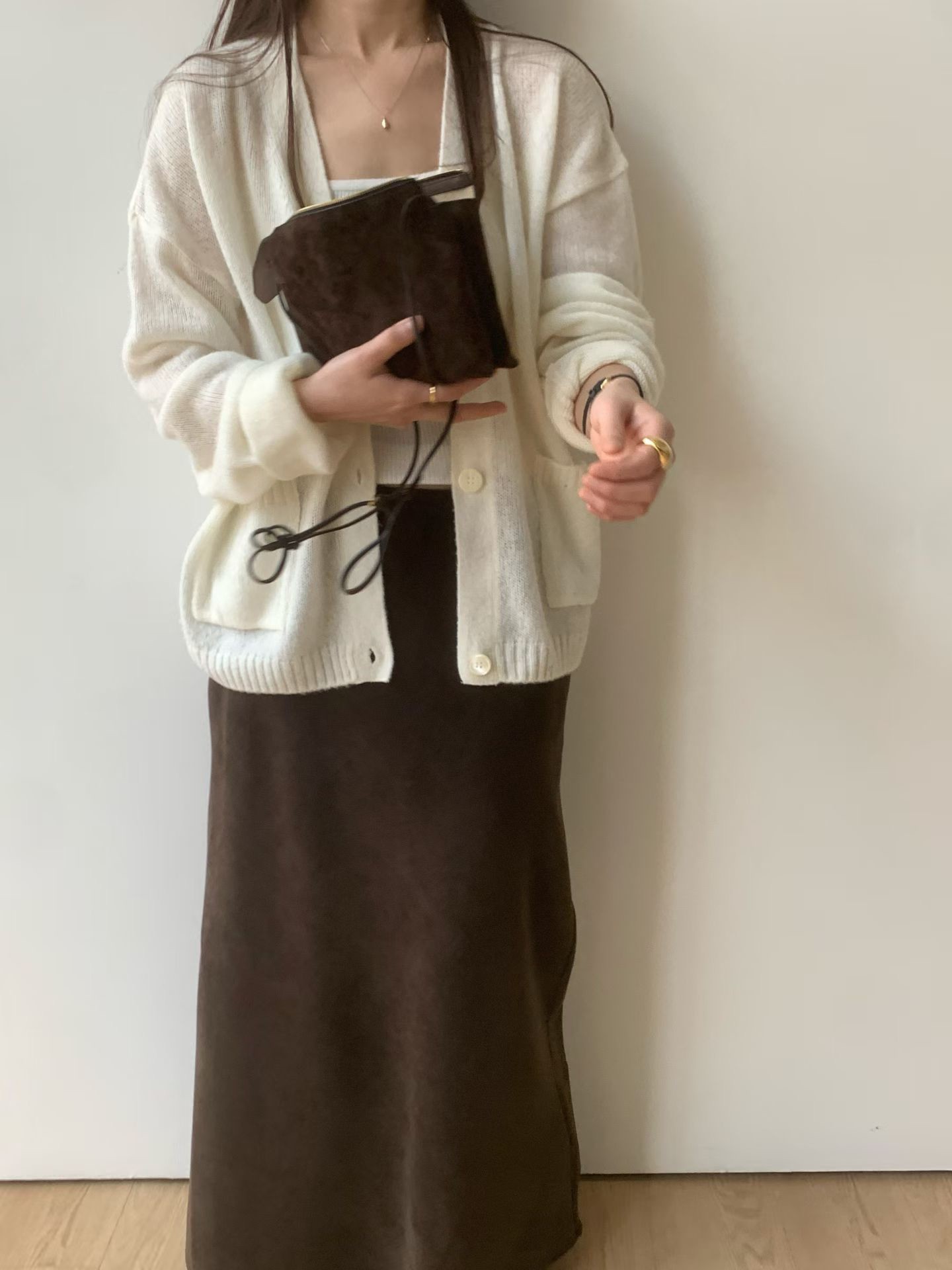 B16.顯瘦舒適鬆緊腰垂墜長裙