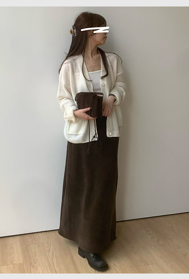 B16.顯瘦舒適鬆緊腰垂墜長裙