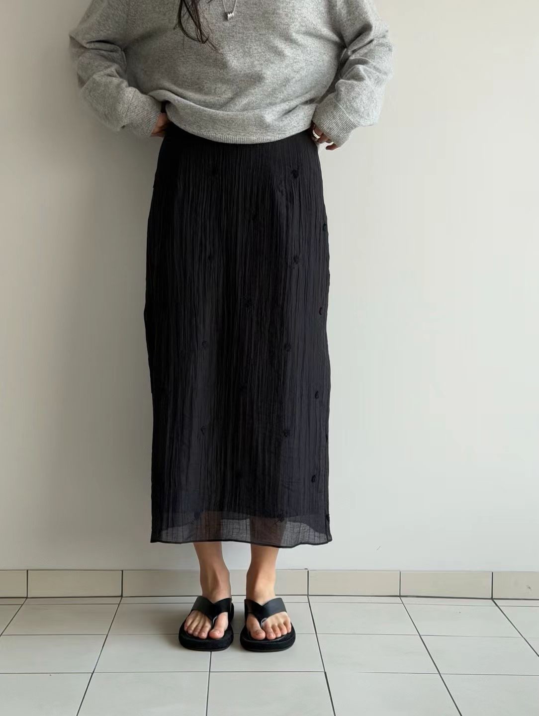 B28.瘦瘦歐膩蒲公英繡花雙層裙