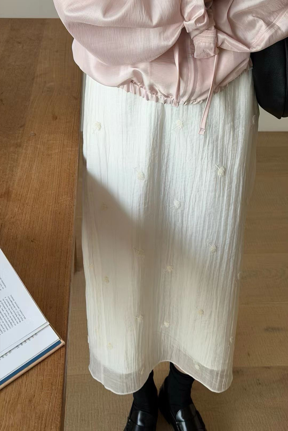 B28.瘦瘦歐膩蒲公英繡花雙層裙