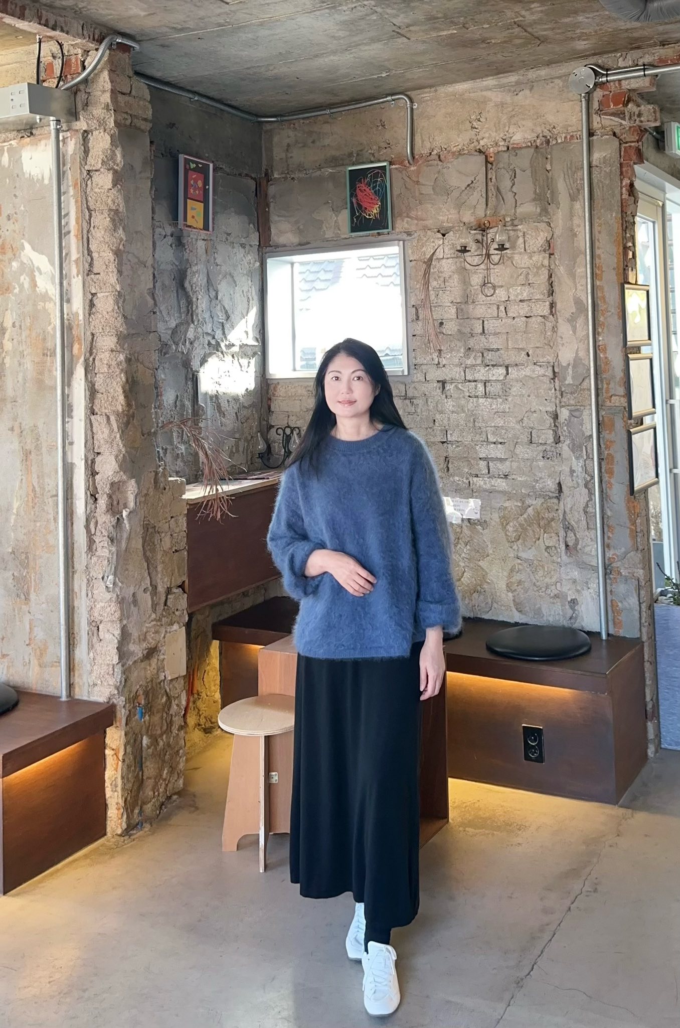 B74.時尚女孩素色修身長裙