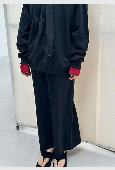 A44.JP家灰階休閒綁帶裙