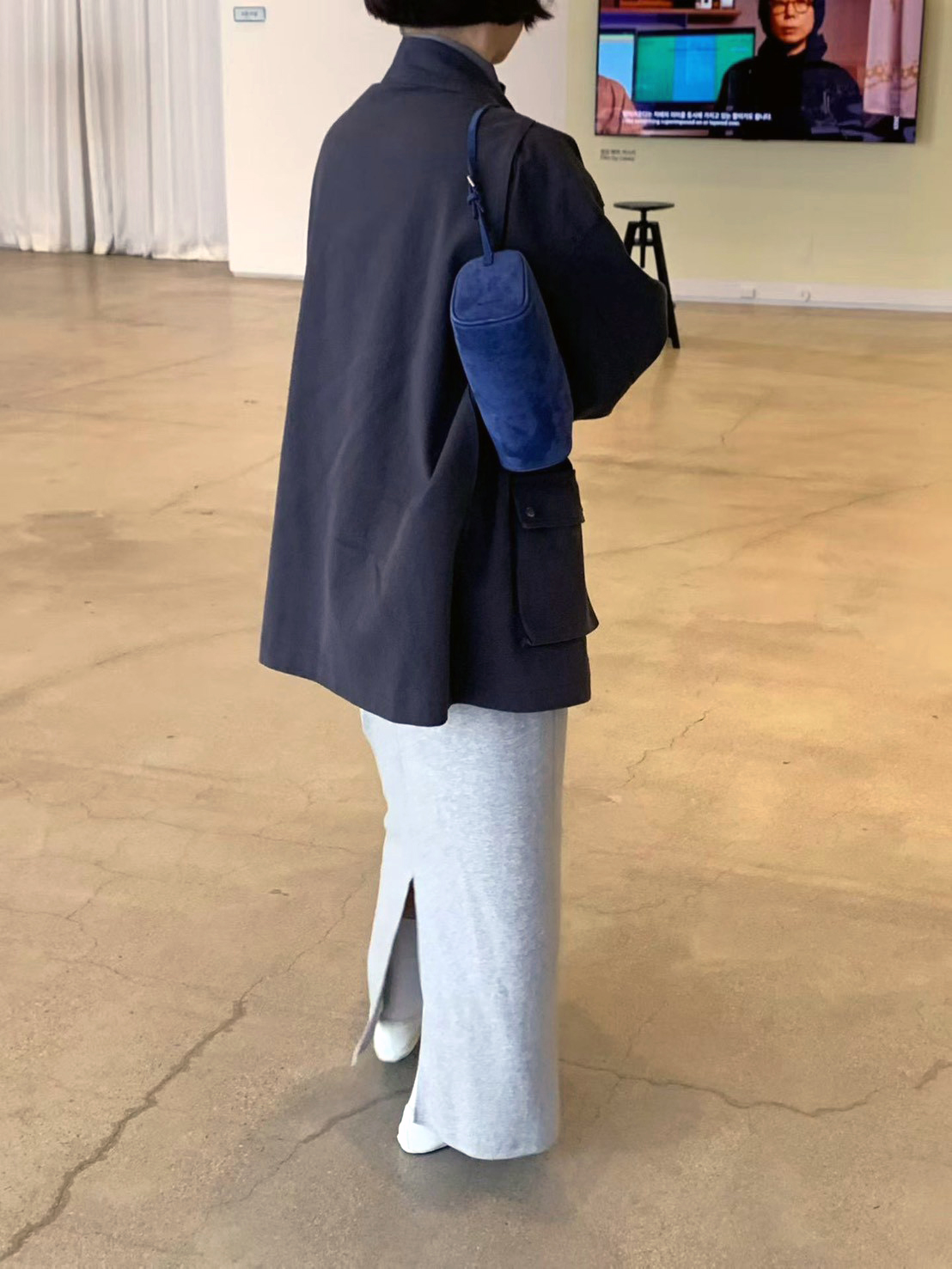 A44.JP家灰階休閒綁帶裙