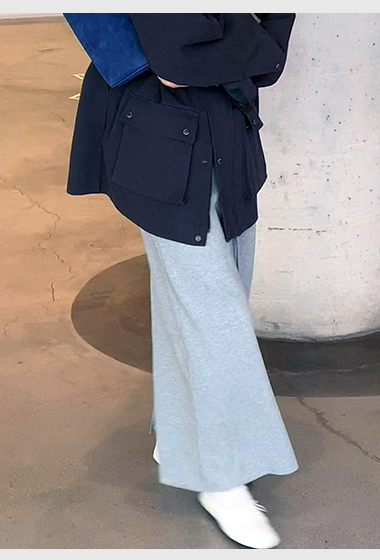 A44.JP家灰階休閒綁帶裙