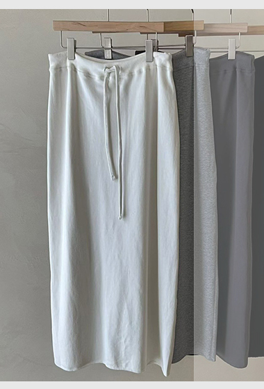 A44.JP家灰階休閒綁帶裙