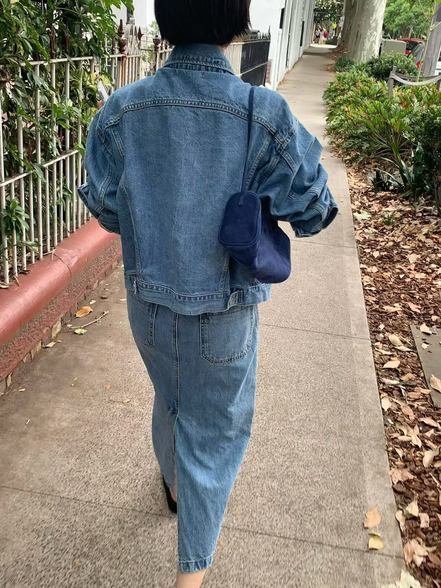 A45.JP家漂亮牛仔直筒裙