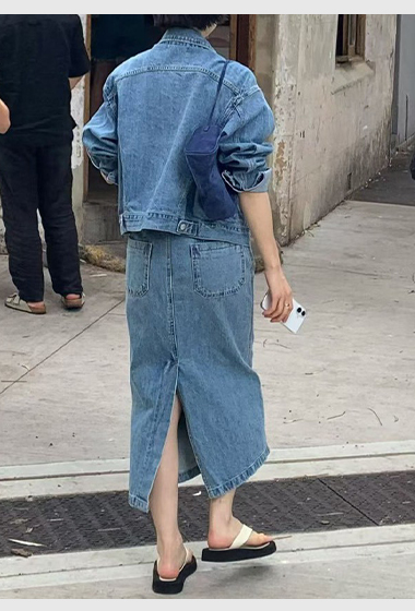 A45.JP家漂亮牛仔直筒裙