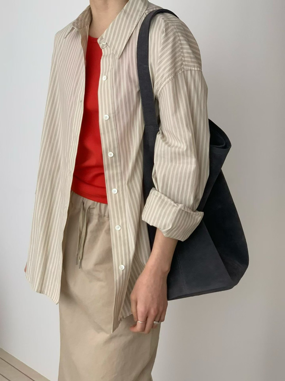 A29.JP家自在後開衩休閒裙