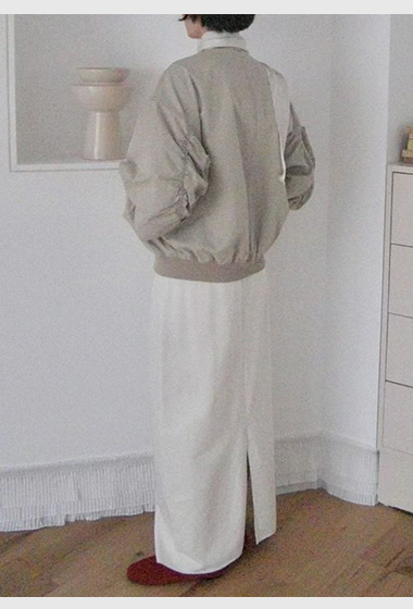 A29.JP家自在後開衩休閒裙