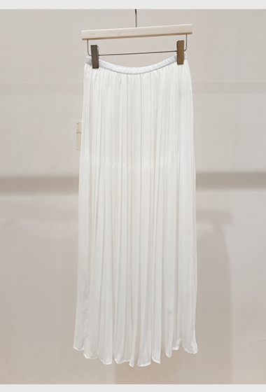 B05.淡雅飄逸細百褶長裙