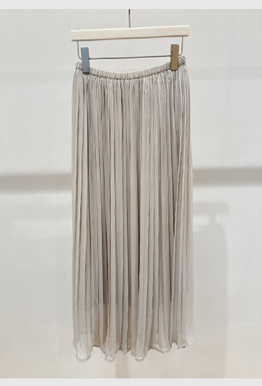 B05.淡雅飄逸細百褶長裙