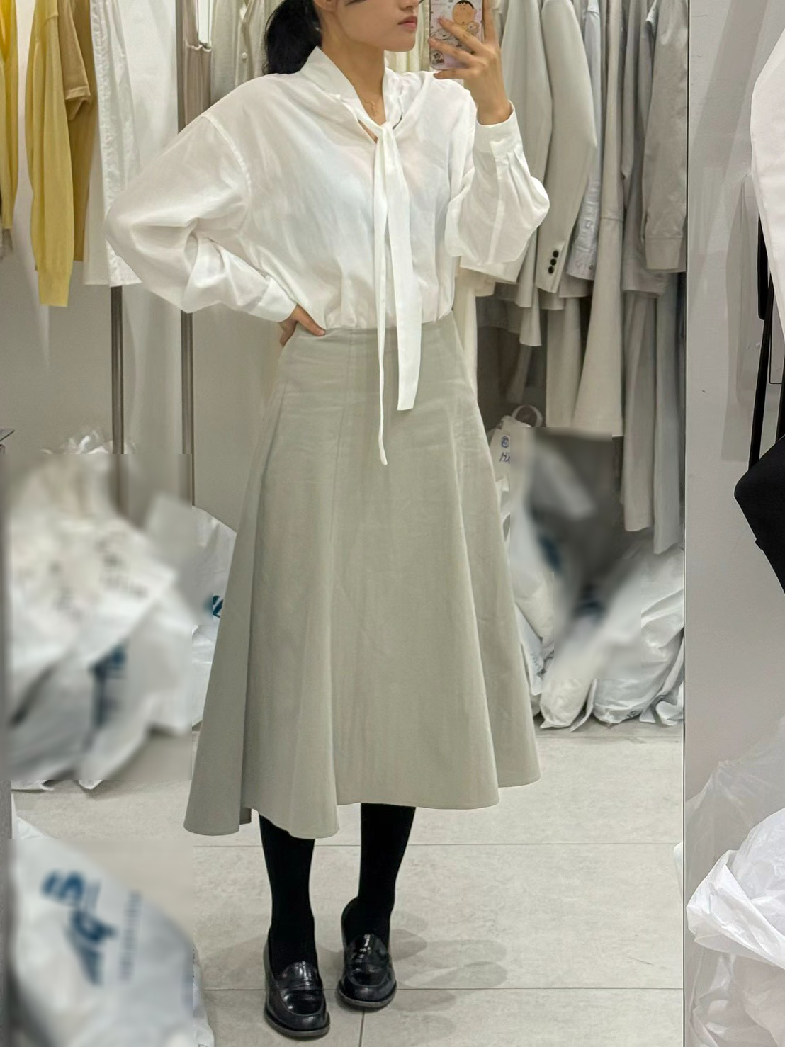 A22.質感家氣質修身A字傘裙