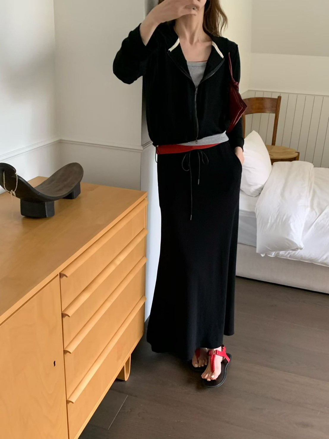 A49.日常必備休閒綁帶長裙