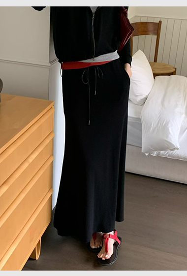 A49.日常必備休閒綁帶長裙