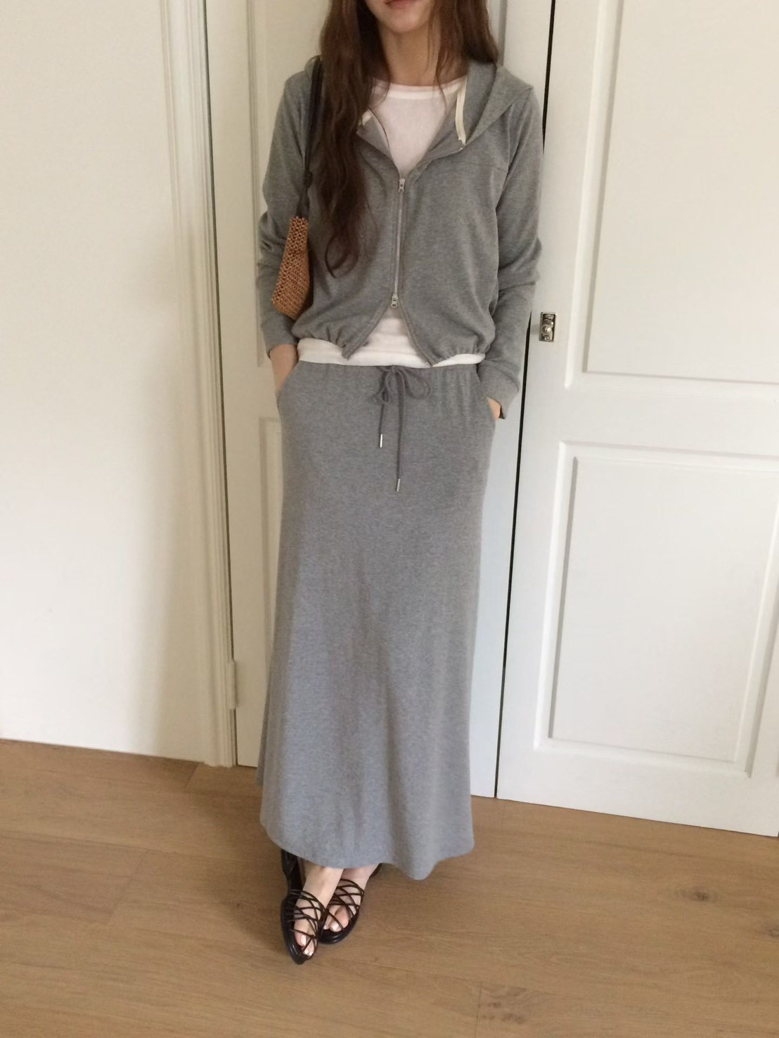 A49.日常必備休閒綁帶長裙