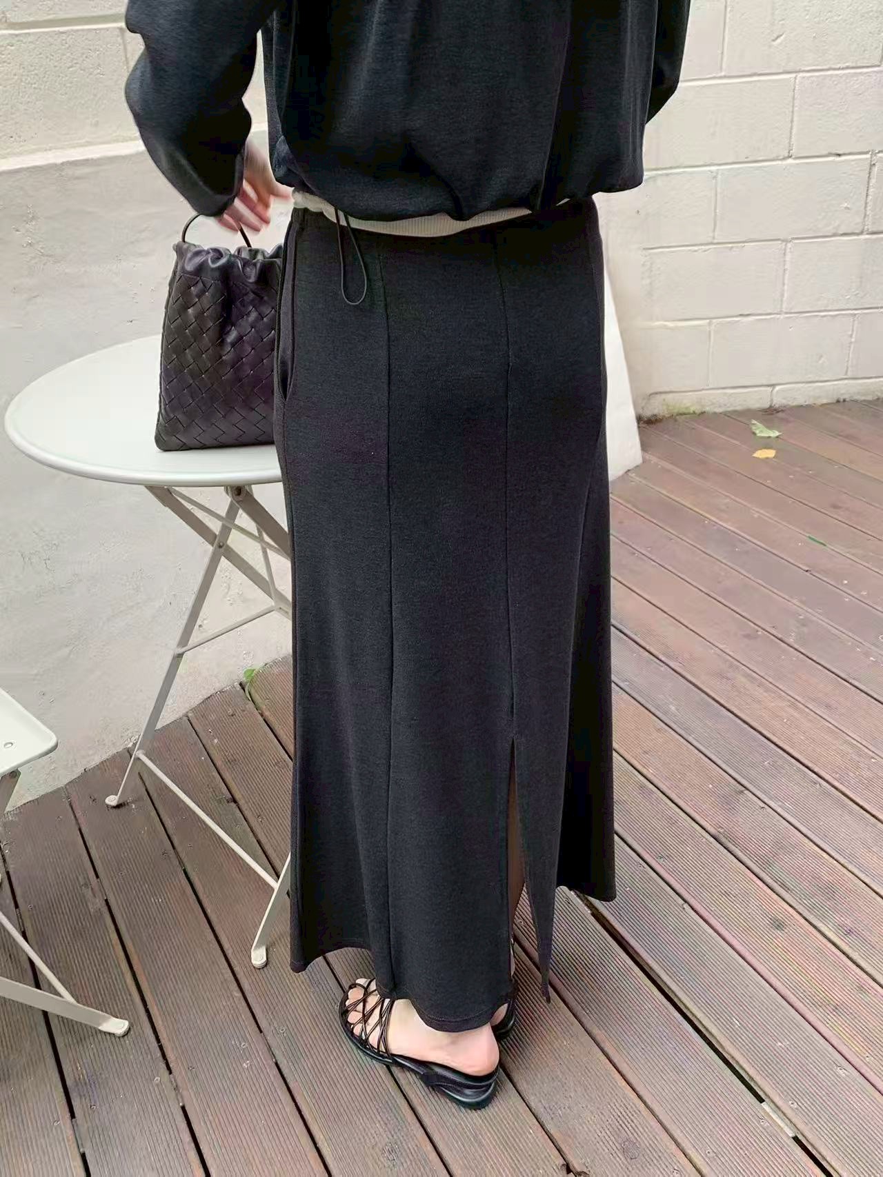 A49.日常必備休閒綁帶長裙