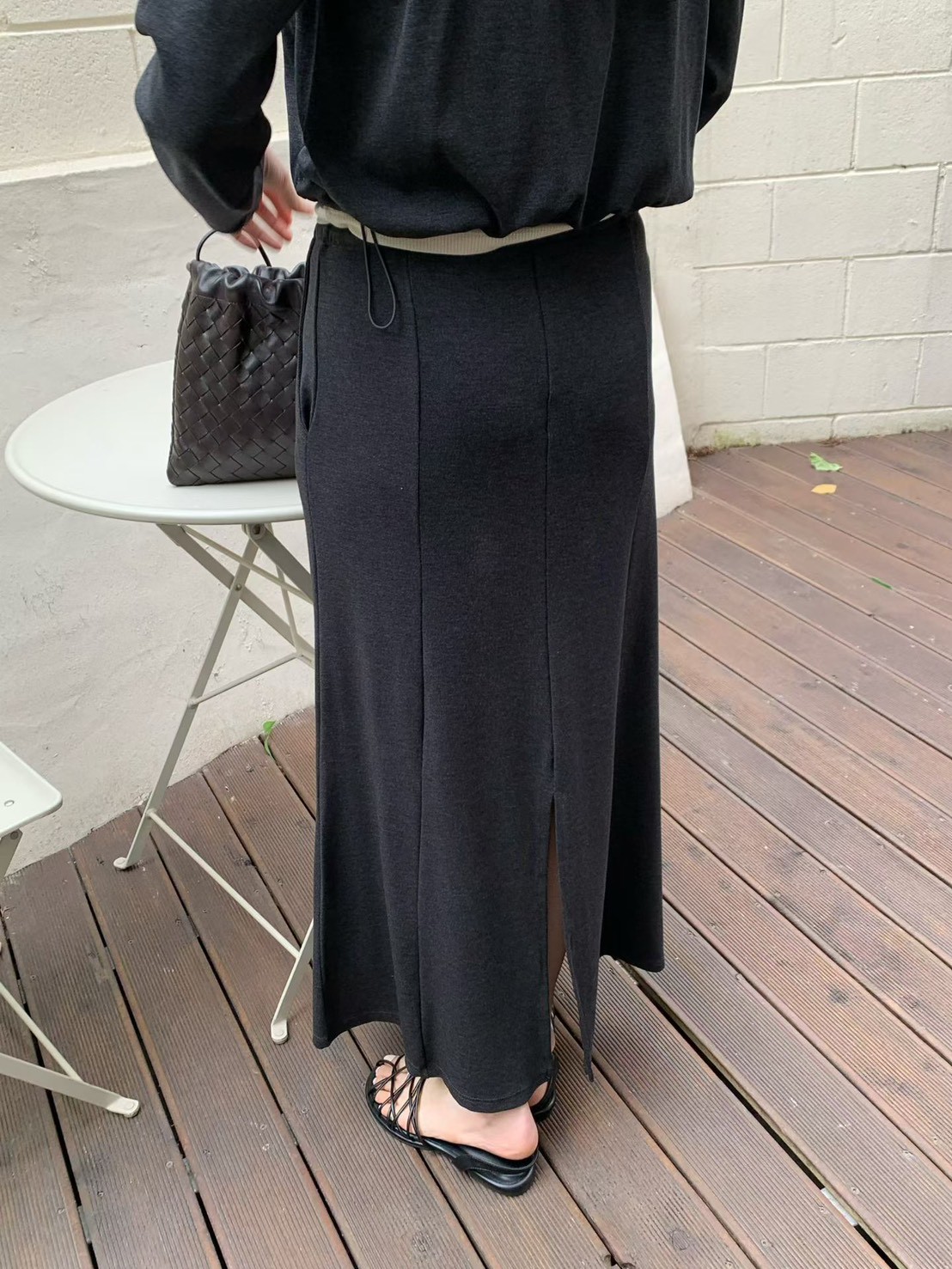 A49.日常必備休閒綁帶長裙