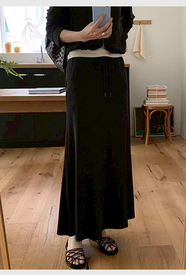 A49.日常必備休閒綁帶長裙