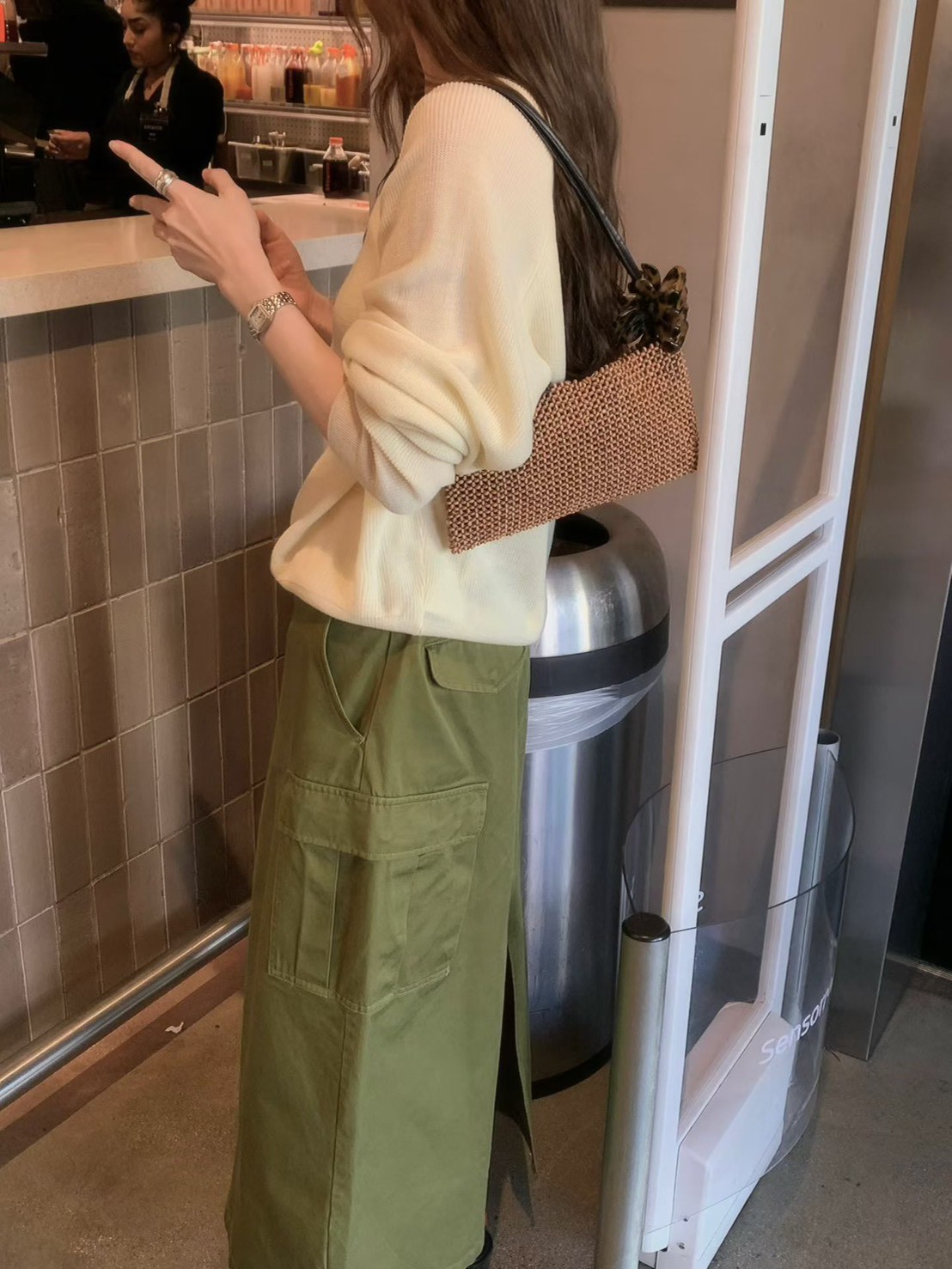 A44.修身工裝口袋A字裙