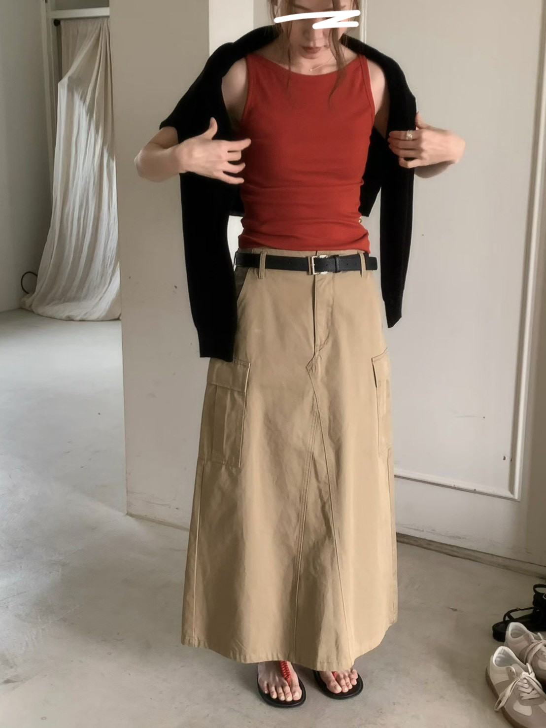 A44.修身工裝口袋A字裙