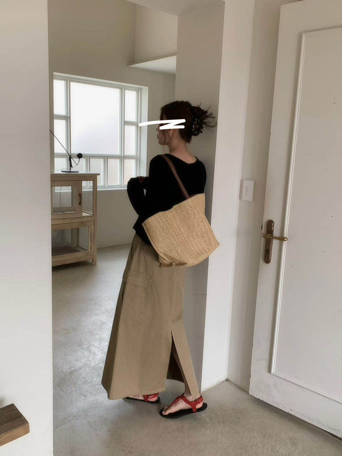 A44.修身工裝口袋A字裙