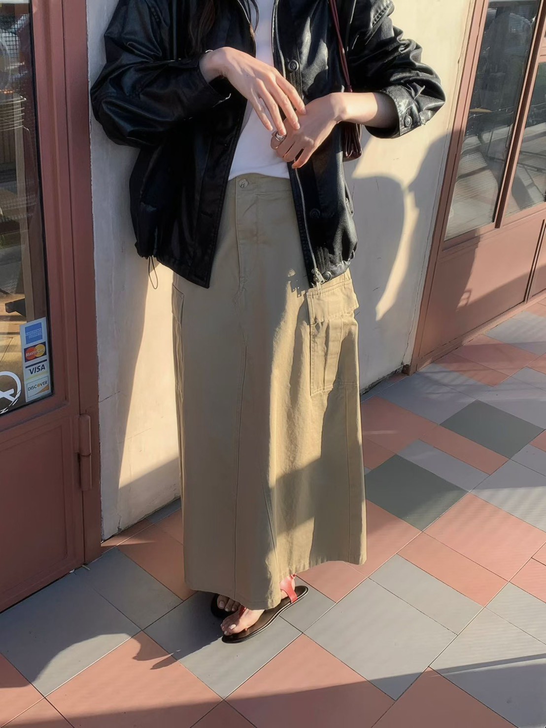 A44.修身工裝口袋A字裙