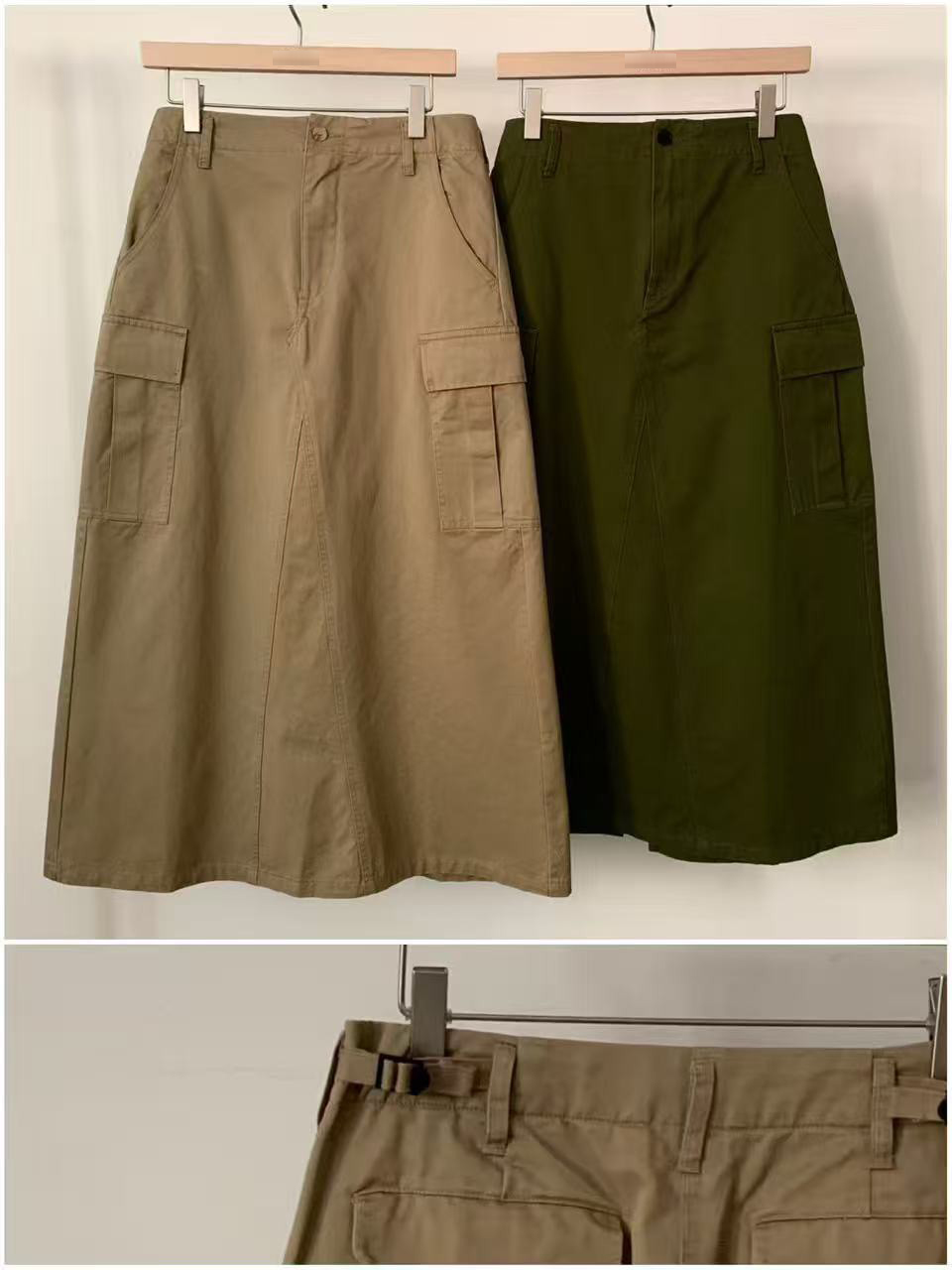 A44.修身工裝口袋A字裙