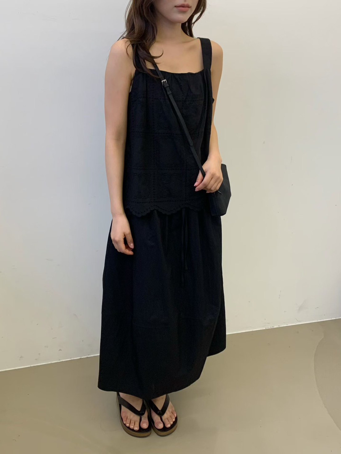 B04.質感家微花苞剪接裙