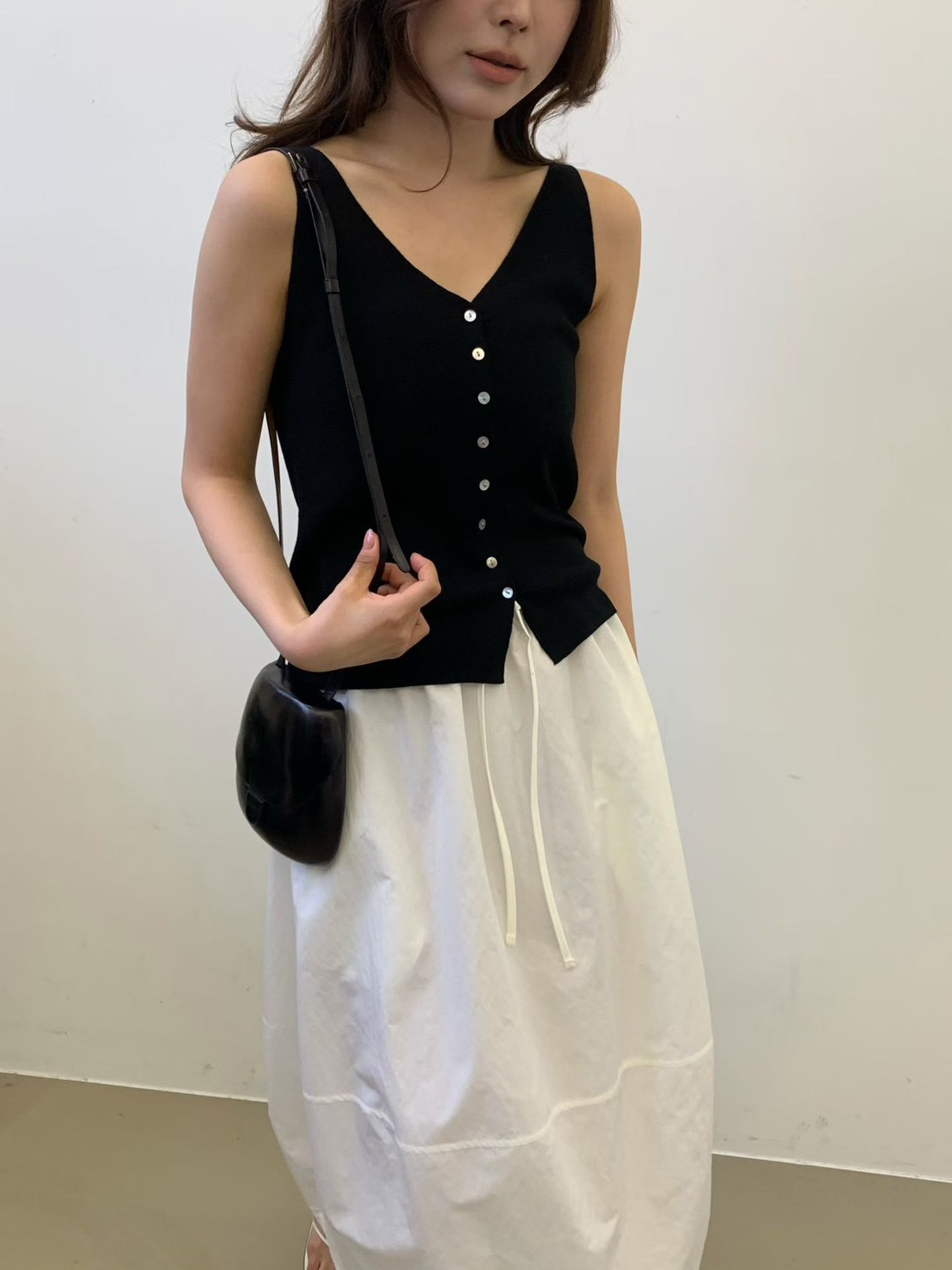 B04.質感家微花苞剪接裙