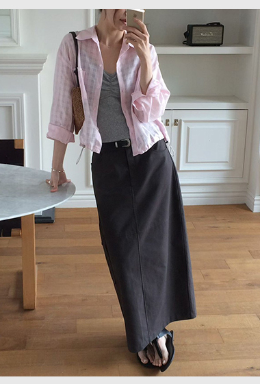 B21.十字剪接素雅工裝裙