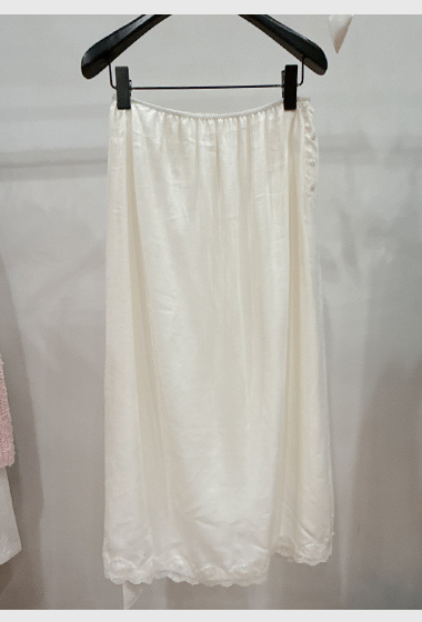 唯美下擺蕾絲銅氨纖維長裙