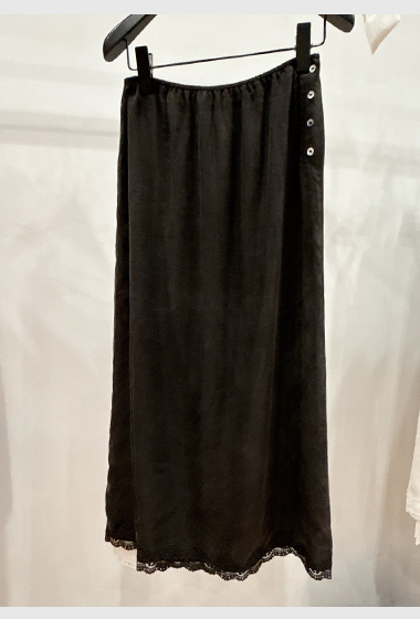 A08.唯美下擺蕾絲銅氨纖維長裙