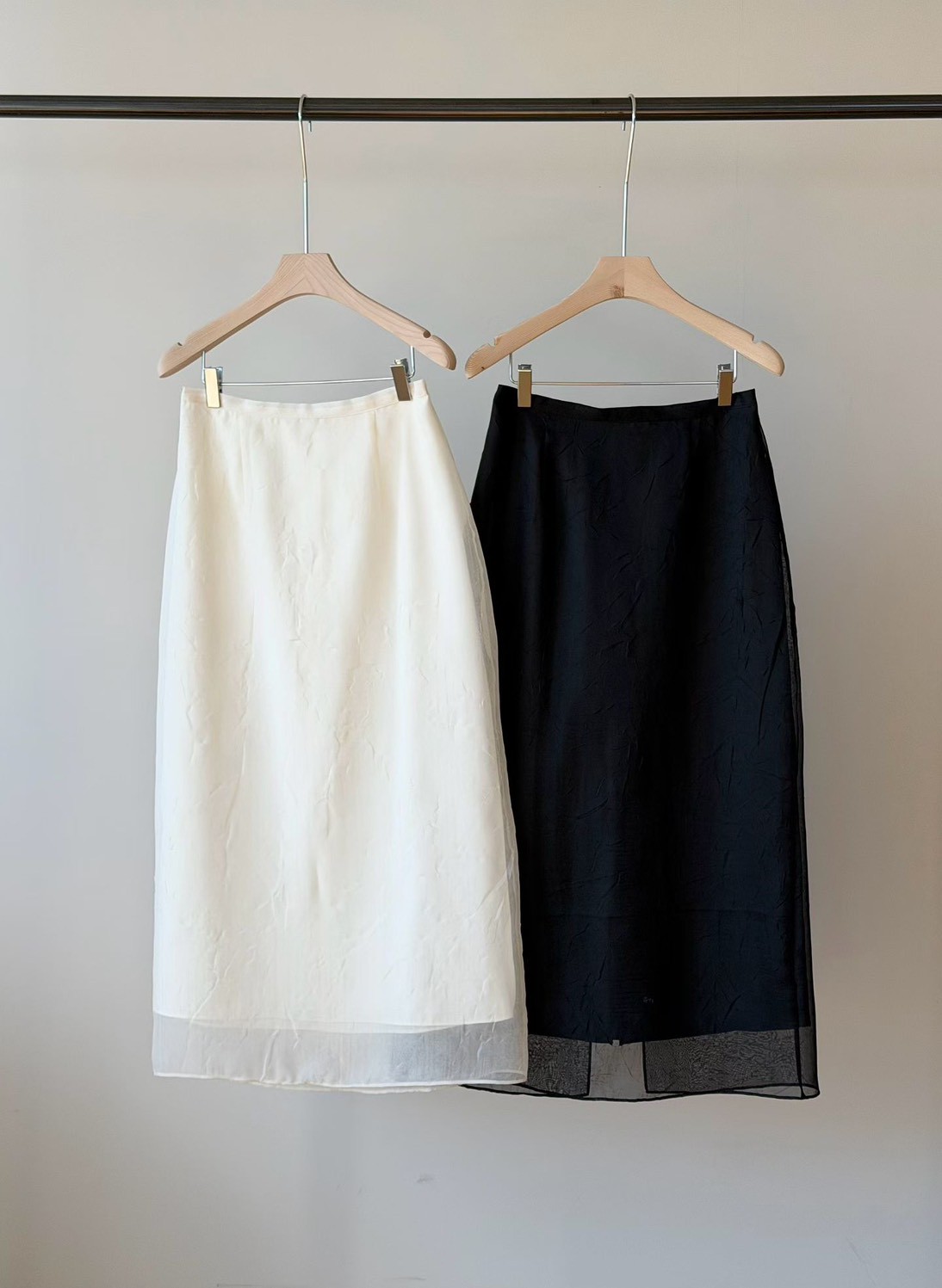 B90.瘦瘦歐膩浪漫雙層長裙