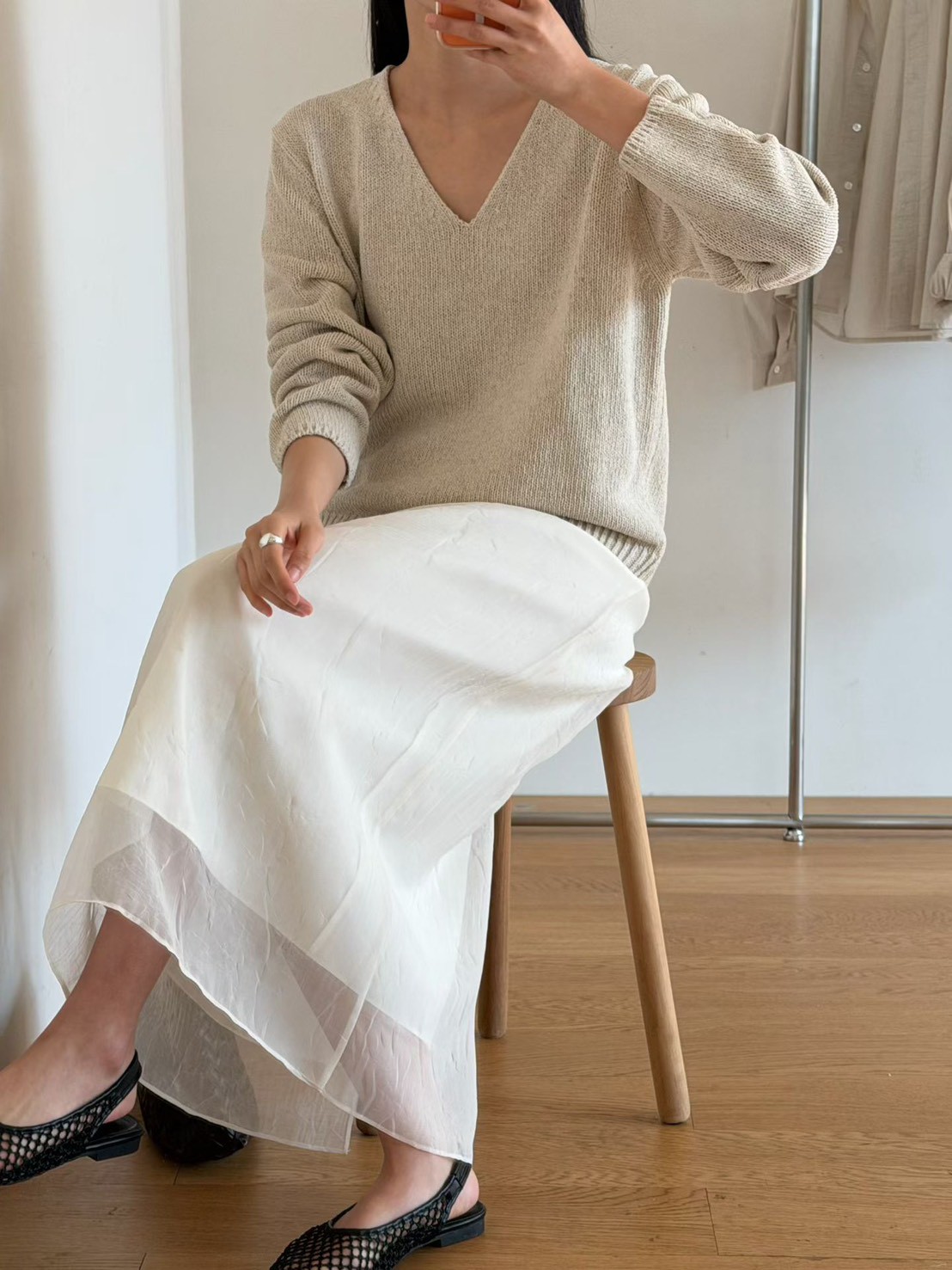 B90.瘦瘦歐膩浪漫雙層長裙