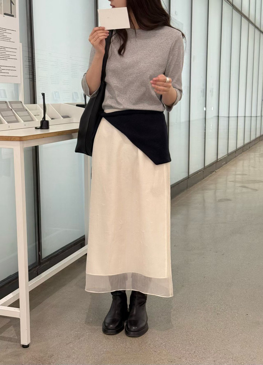 B90.瘦瘦歐膩浪漫雙層長裙