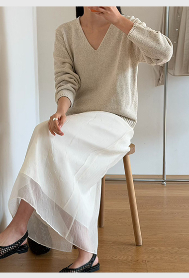 B90.瘦瘦歐膩浪漫雙層長裙