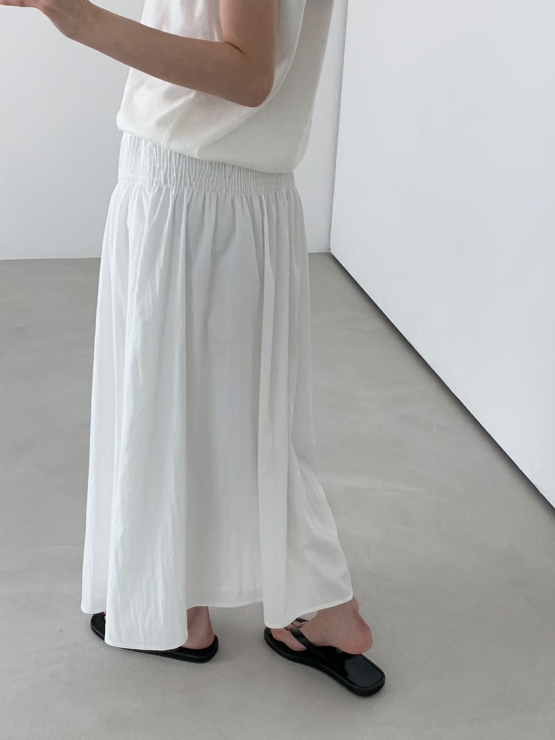 B62.寬腰鬆緊造型飄逸長裙