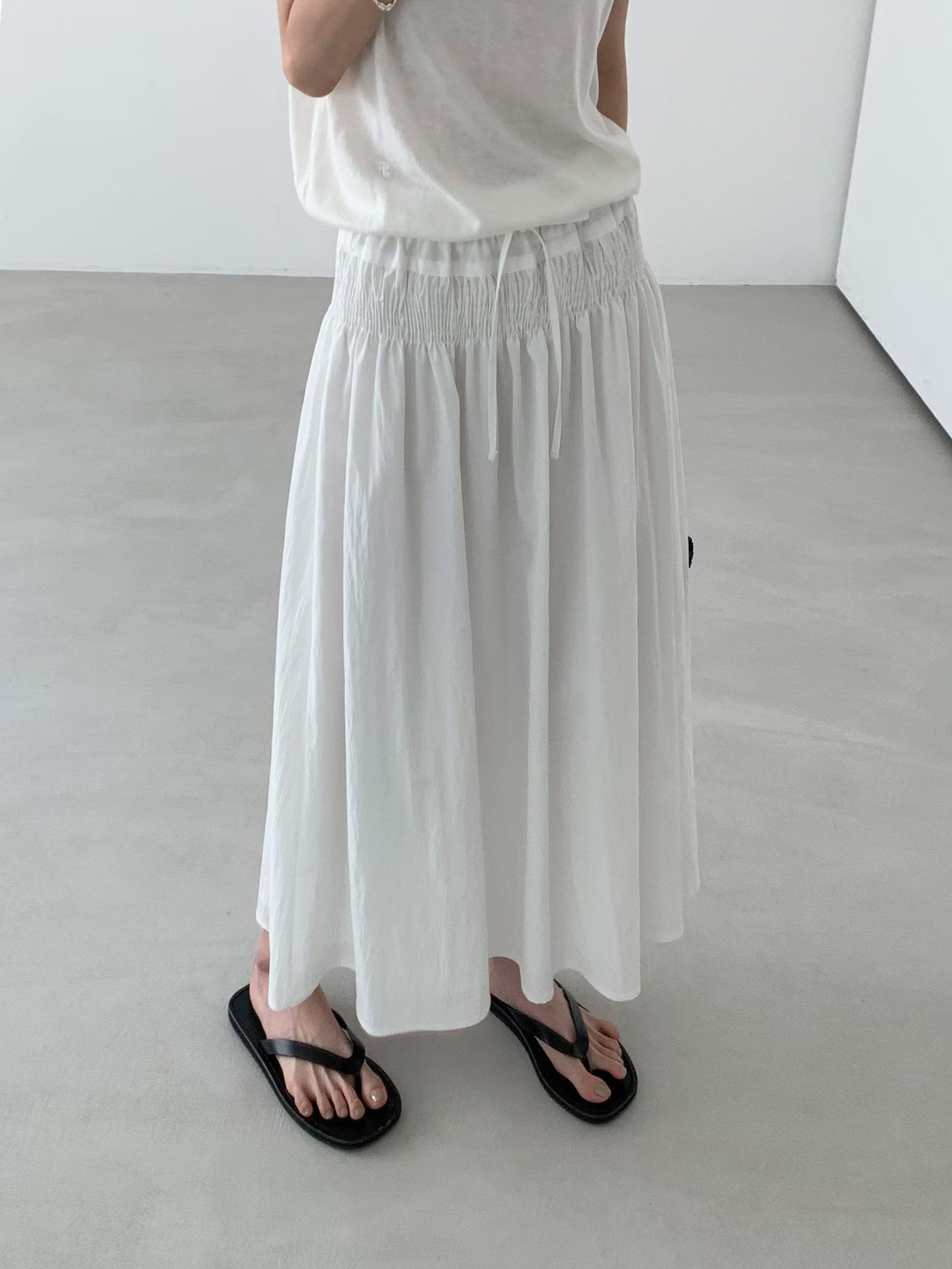 B62.寬腰鬆緊造型飄逸長裙