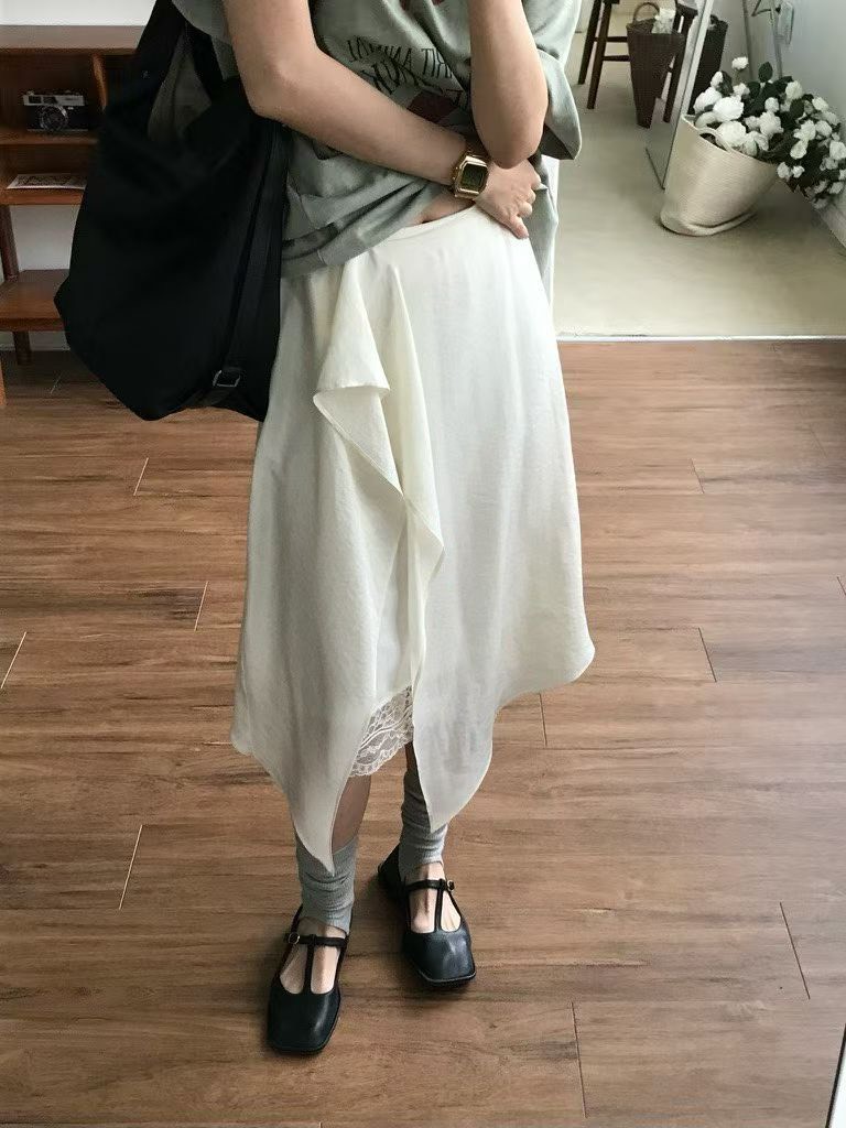 B84.小V家浪漫波浪下擺蕾絲裙